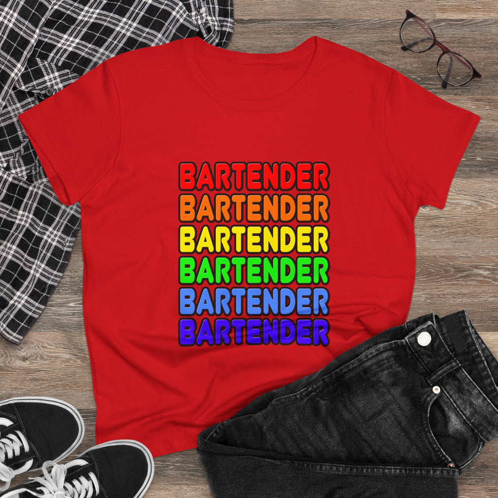 Rainbow Bartender - Women's Midweight Cotton Tee