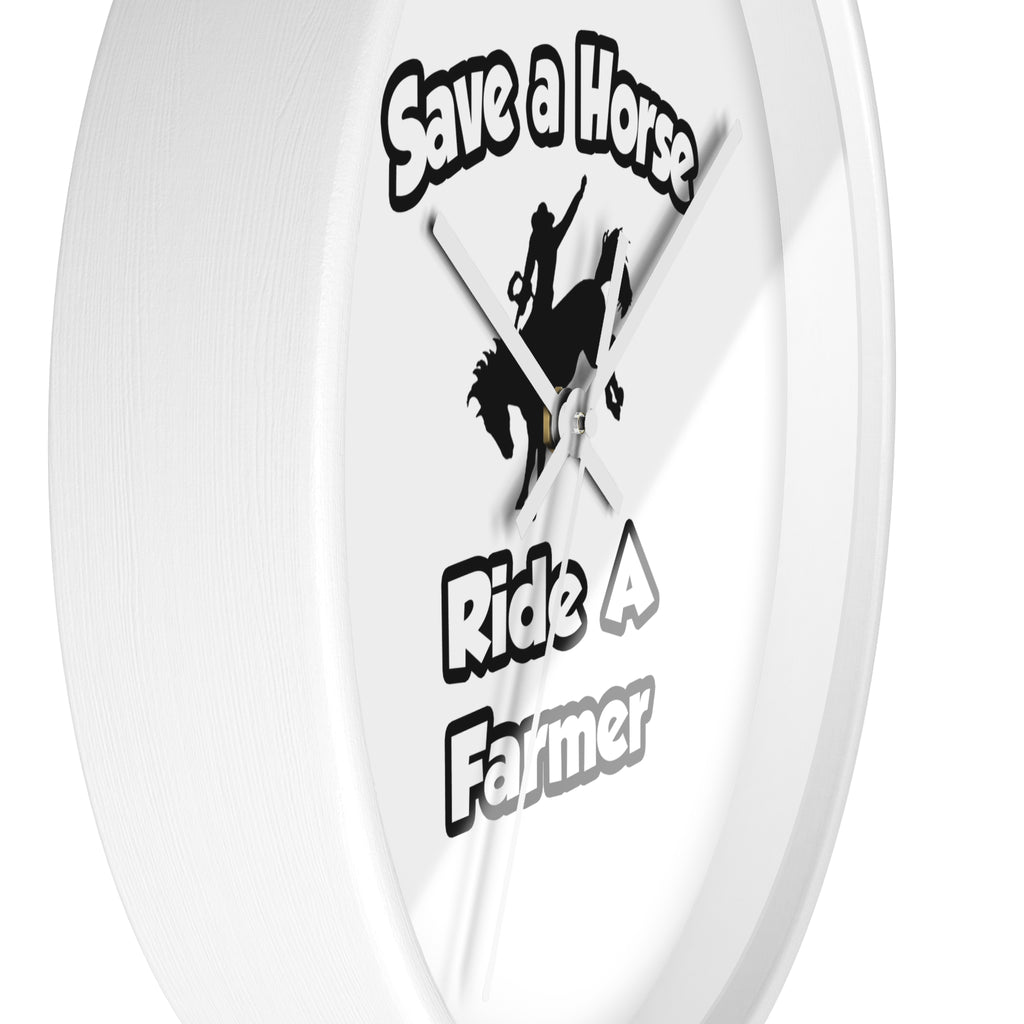 Save a Horse .. Ride a Farmer - Wall Clock