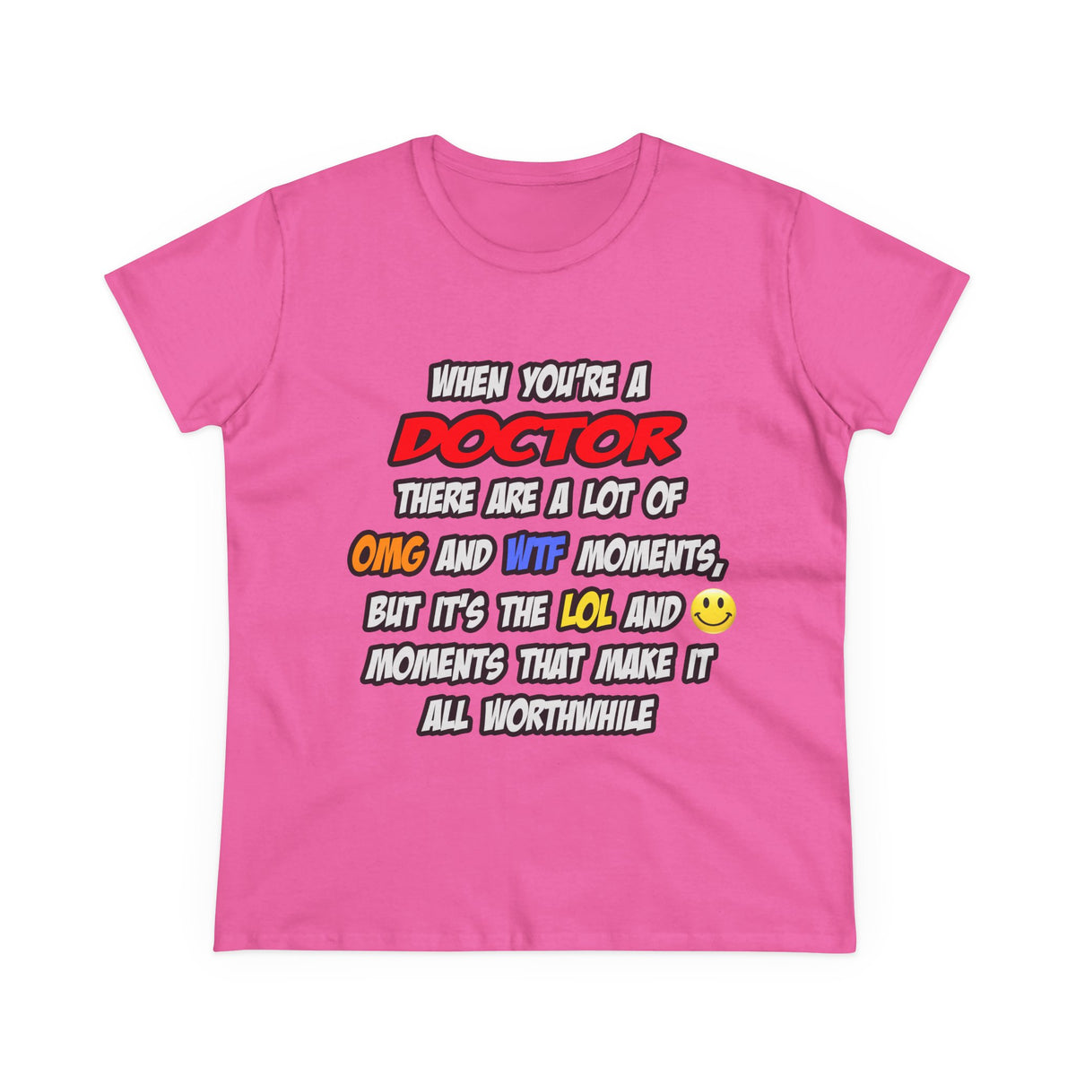 Doctor .. OMG WTF LOL - Women's Midweight Cotton Tee