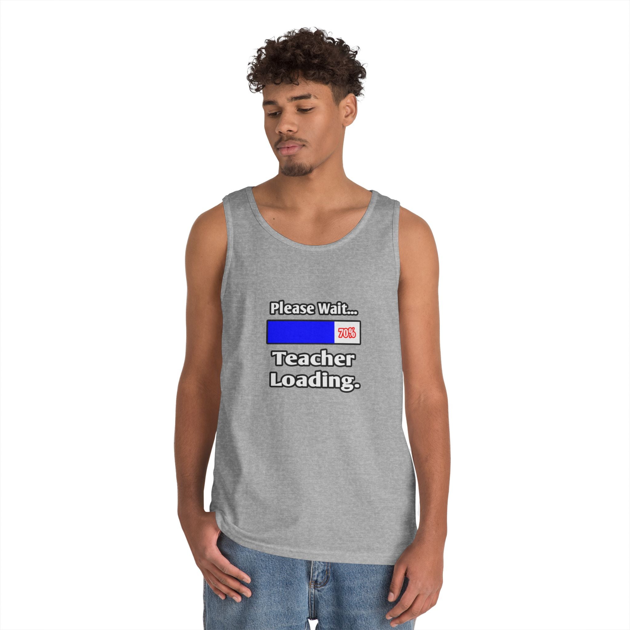 Please Wait...Teacher Loading - Unisex Heavy Cotton Tank Top