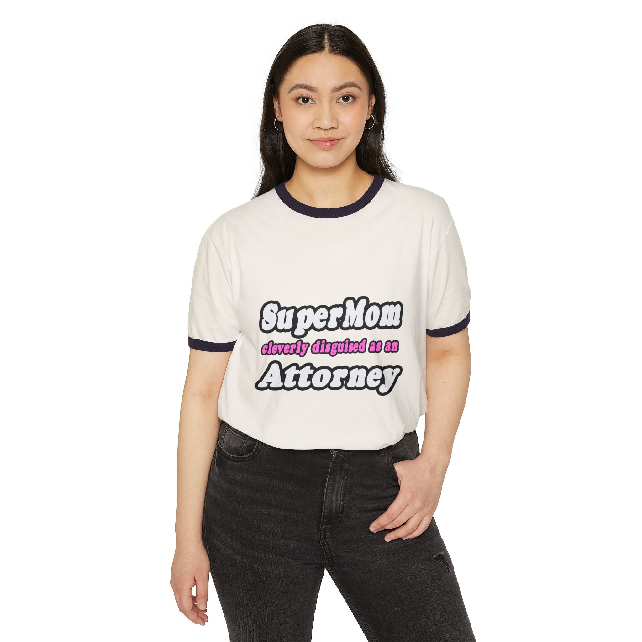 SuperMom Attorney - Unisex Cotton Ringer T-Shirt