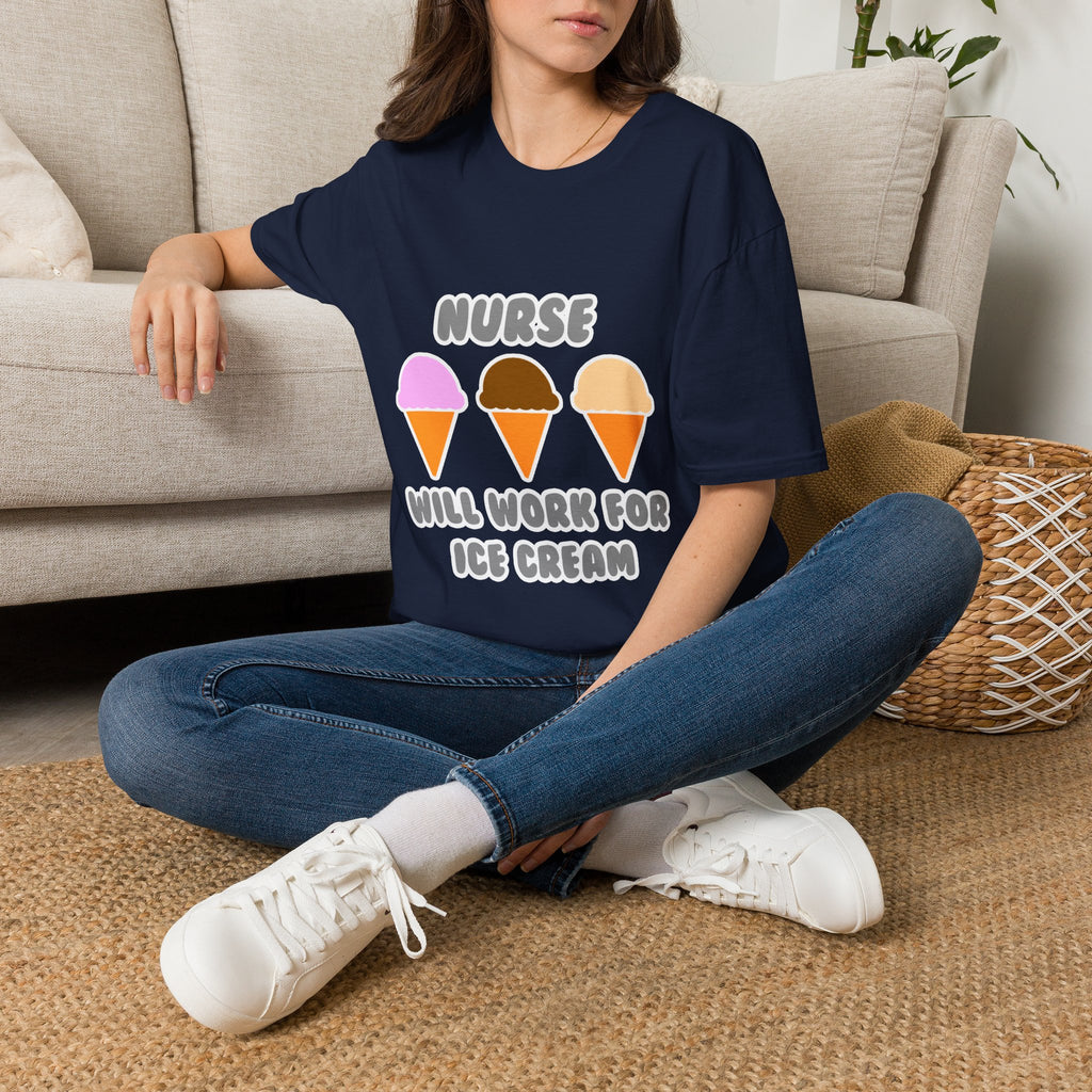 Nurse ... Will Work For Ice Cream - Unisex Softstyle T-Shirt