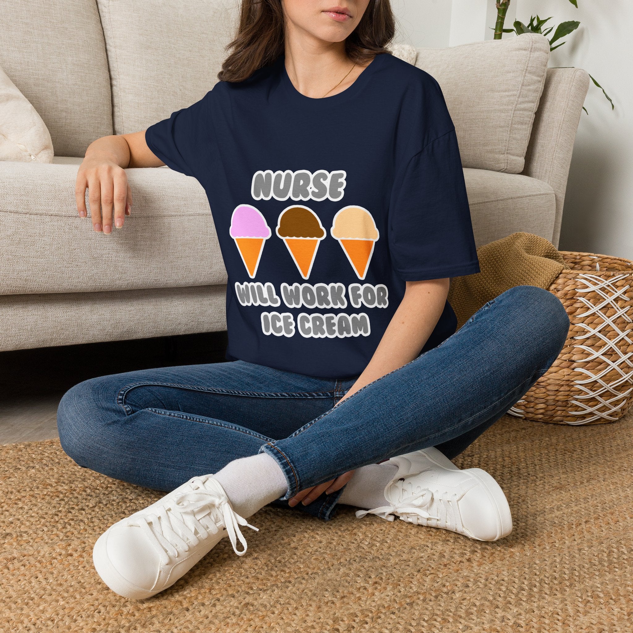 Nurse ... Will Work For Ice Cream - Unisex Softstyle T-Shirt