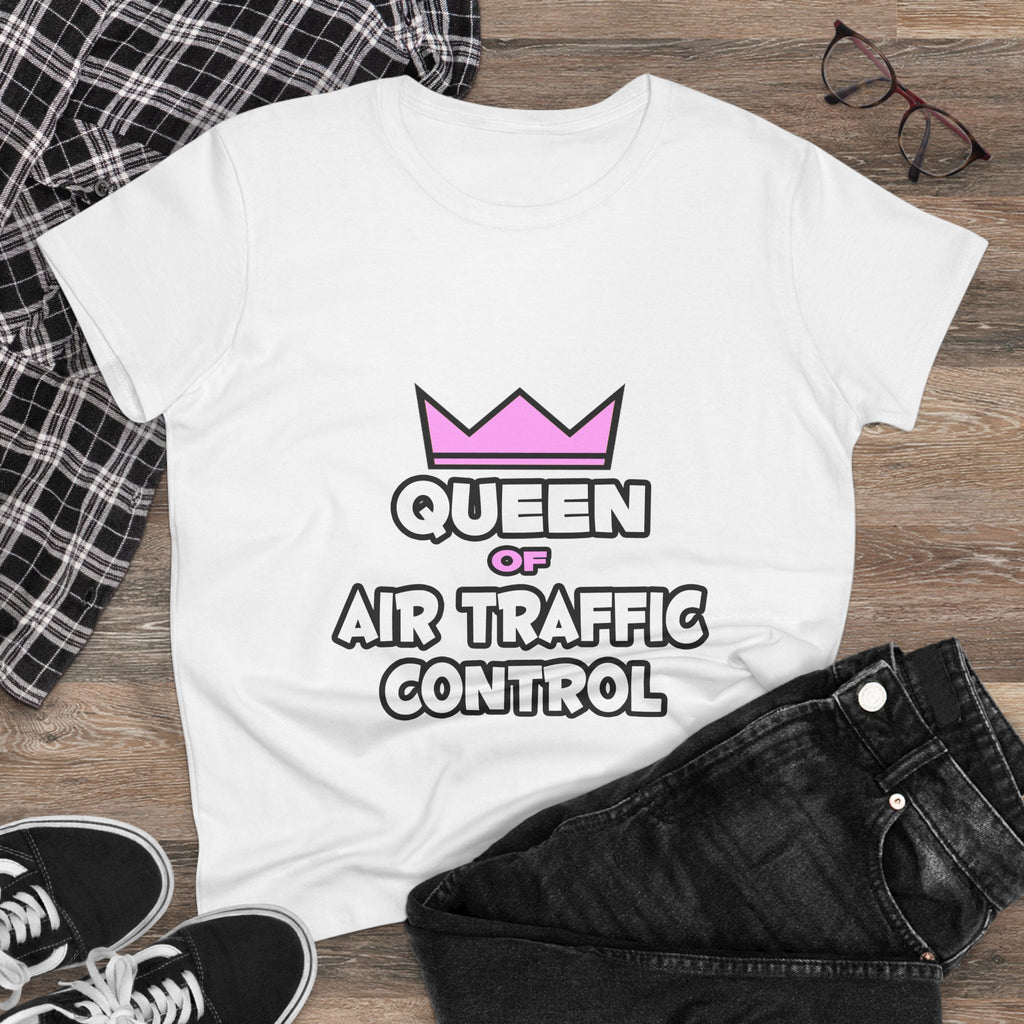 Queen of Air Traffic Control - Women's Midweight Cotton Tee