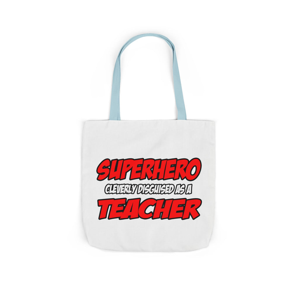 Superhero...Teacher - Canvas Tote Bag, 5-Color Straps