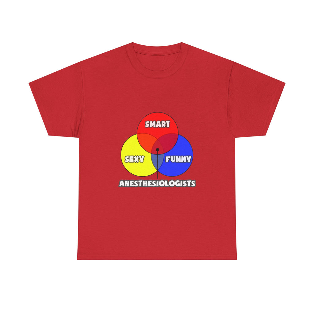 Venn Diagram .. Anesthesiologists - Unisex Heavy Cotton Tee