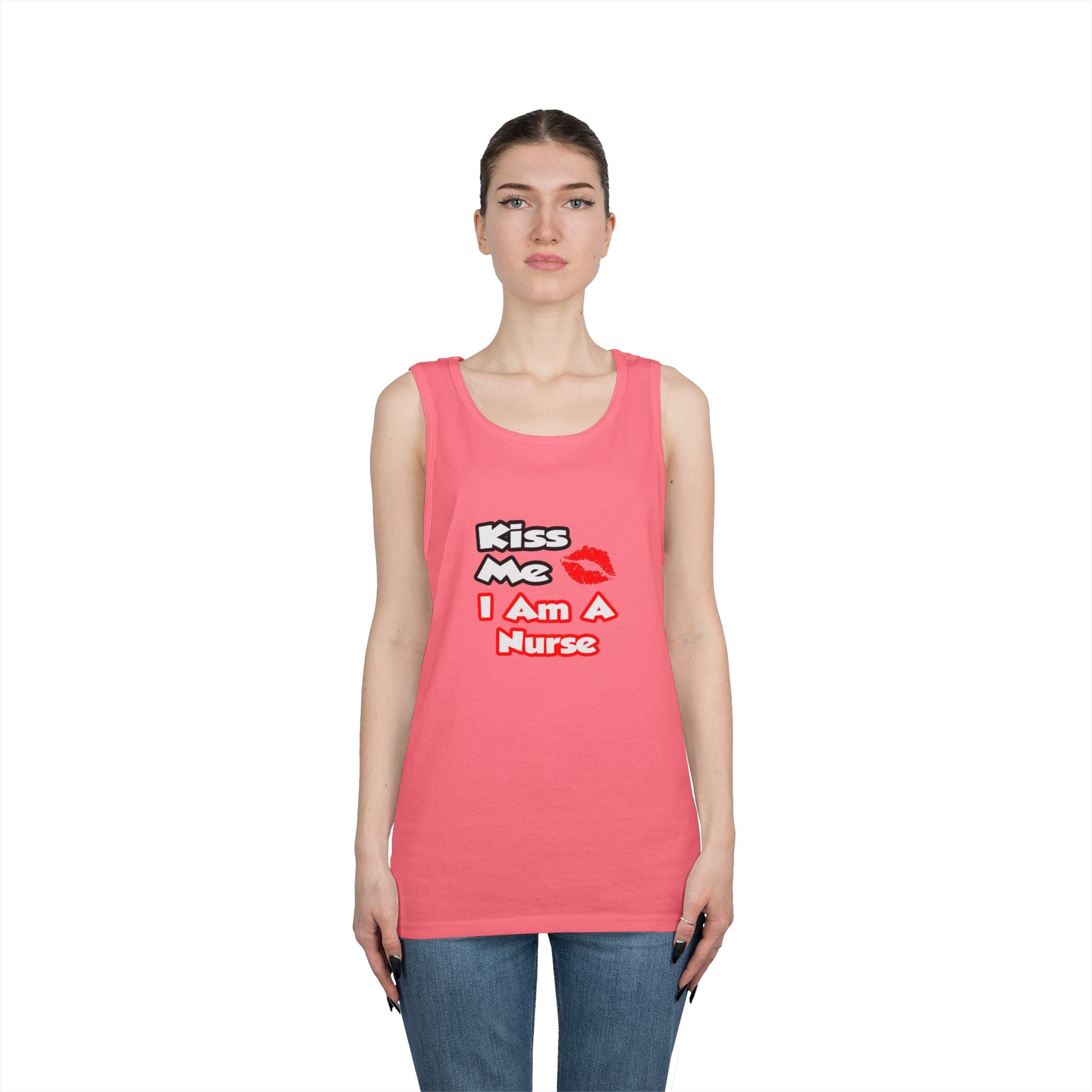 Kiss Me...I Am A Nurse - Unisex Heavy Cotton Tank Top