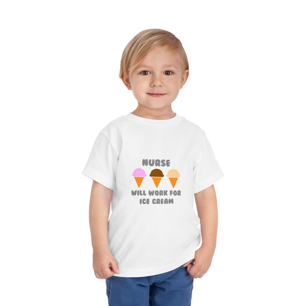 Nurse ... Will Work For Ice Cream - Toddler Short Sleeve Tee