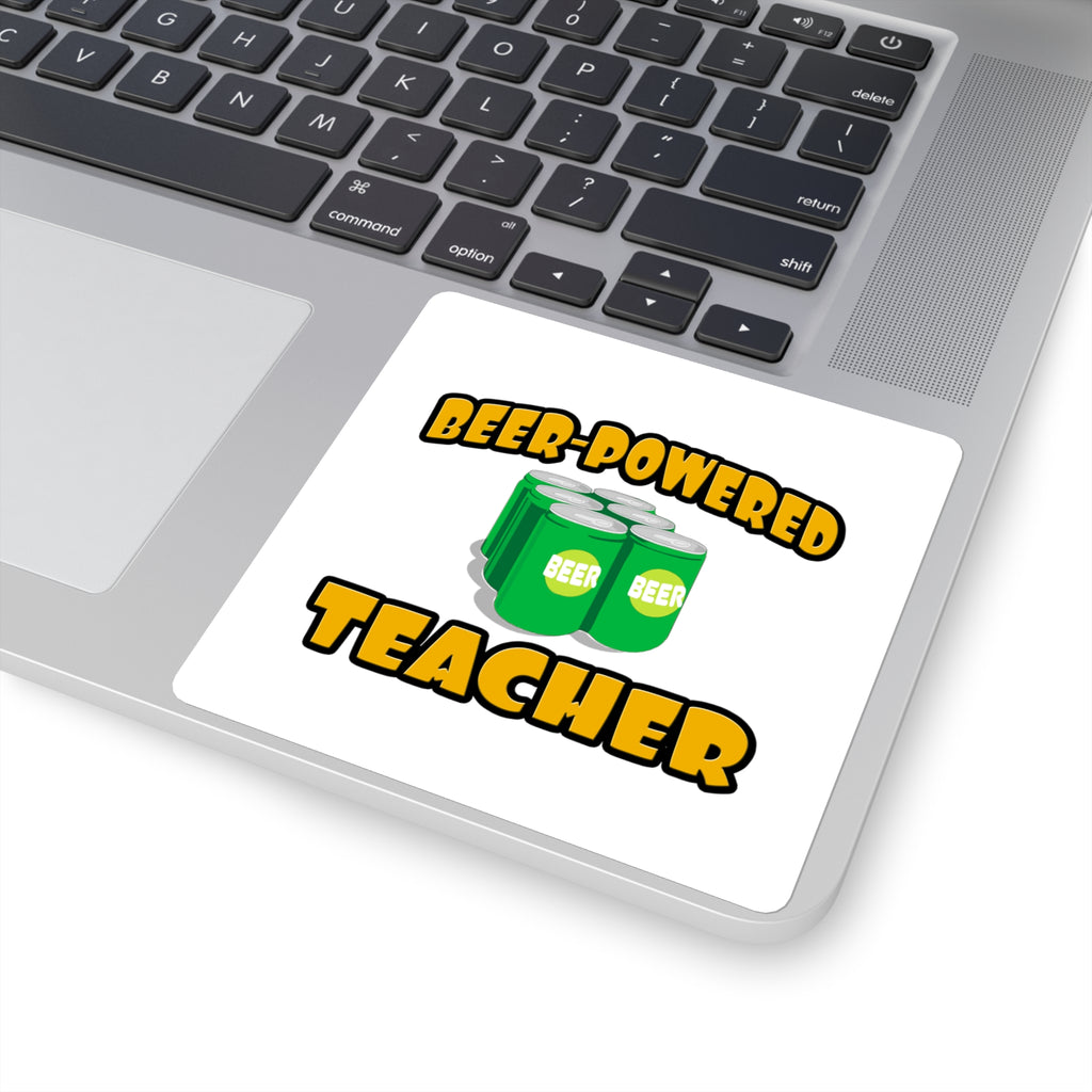 Beer Powered Teacher - Square Stickers