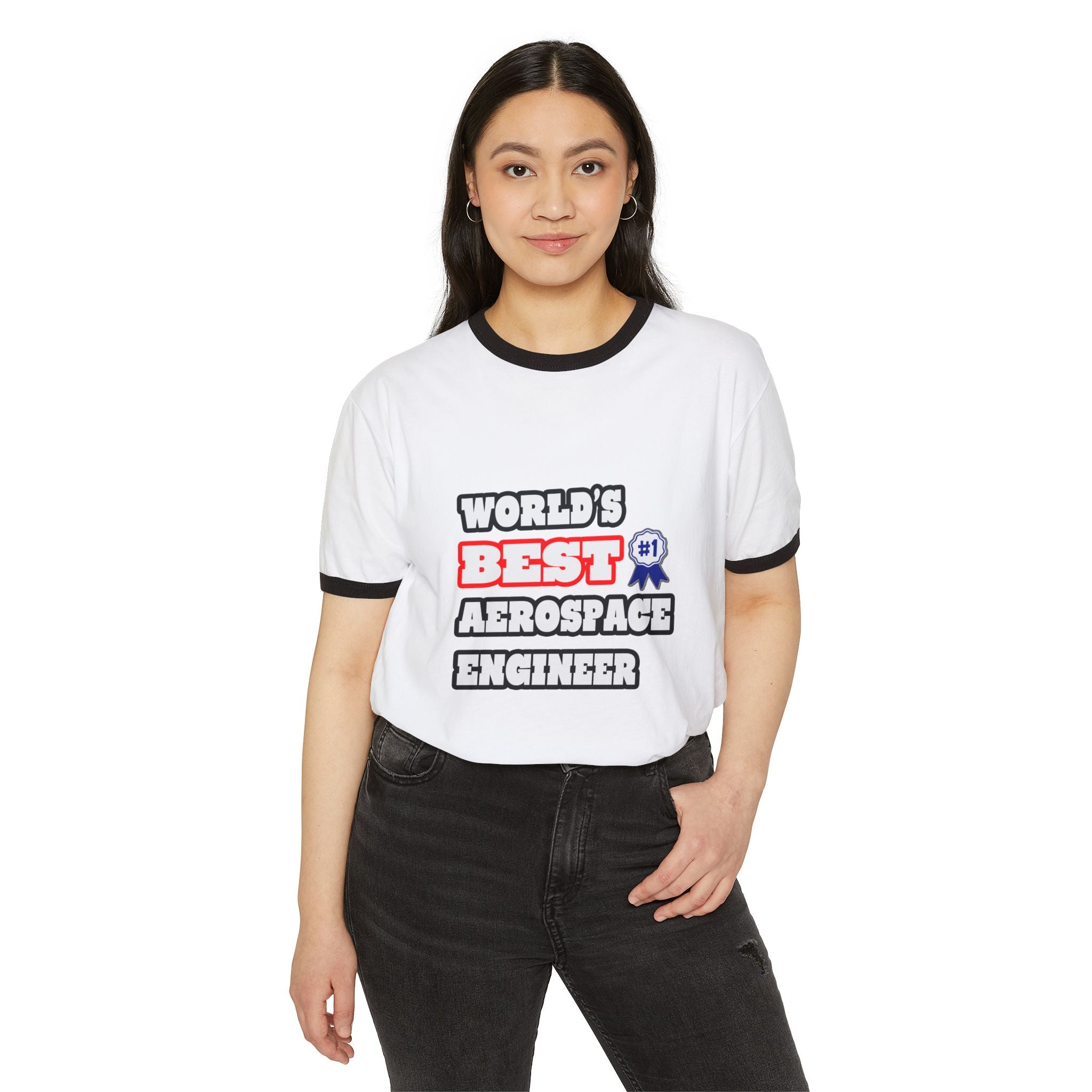 World's Best Aerospace Engineer - Unisex Cotton Ringer T-Shirt