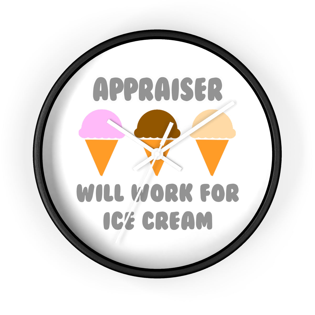 Appraiser ... Will Work For Ice Cream - Wall Clock