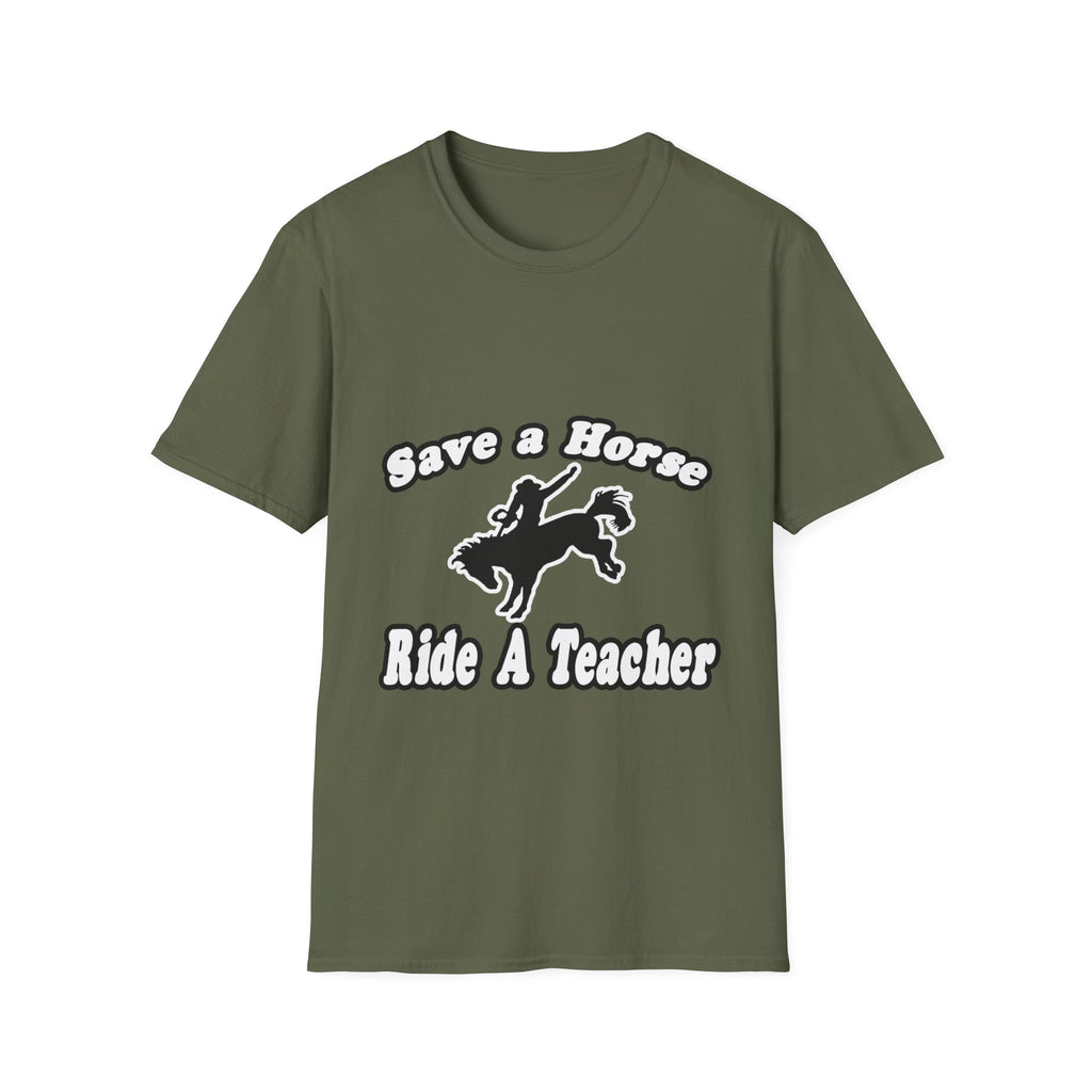 save horse ride teacher - Unisex Softstyle T-Shirt