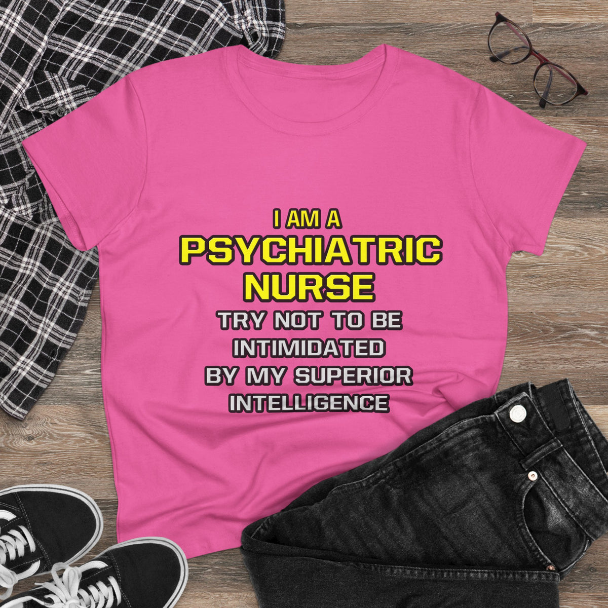 Psychiatric Nurse..Superior Intelligence - Women's Midweight Cotton Tee