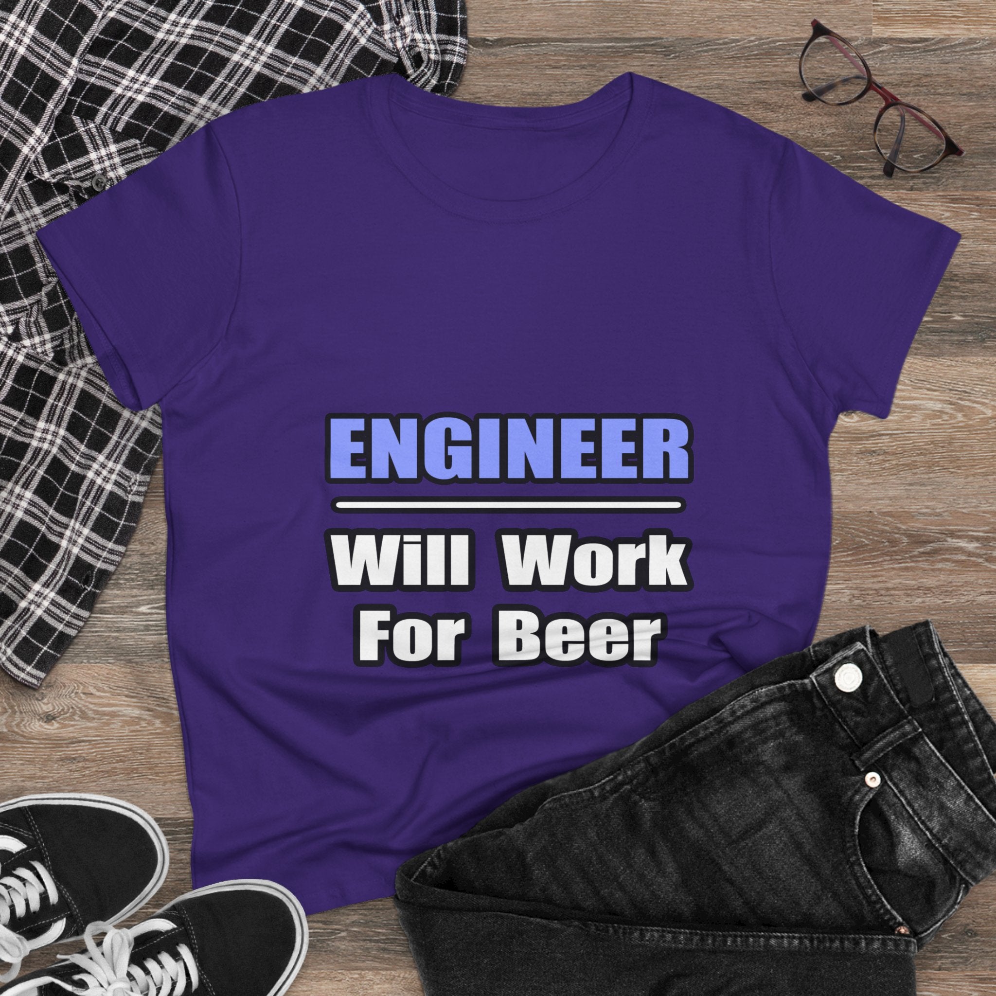 Engineer...Will Work For Beer - Women's Midweight Cotton Tee