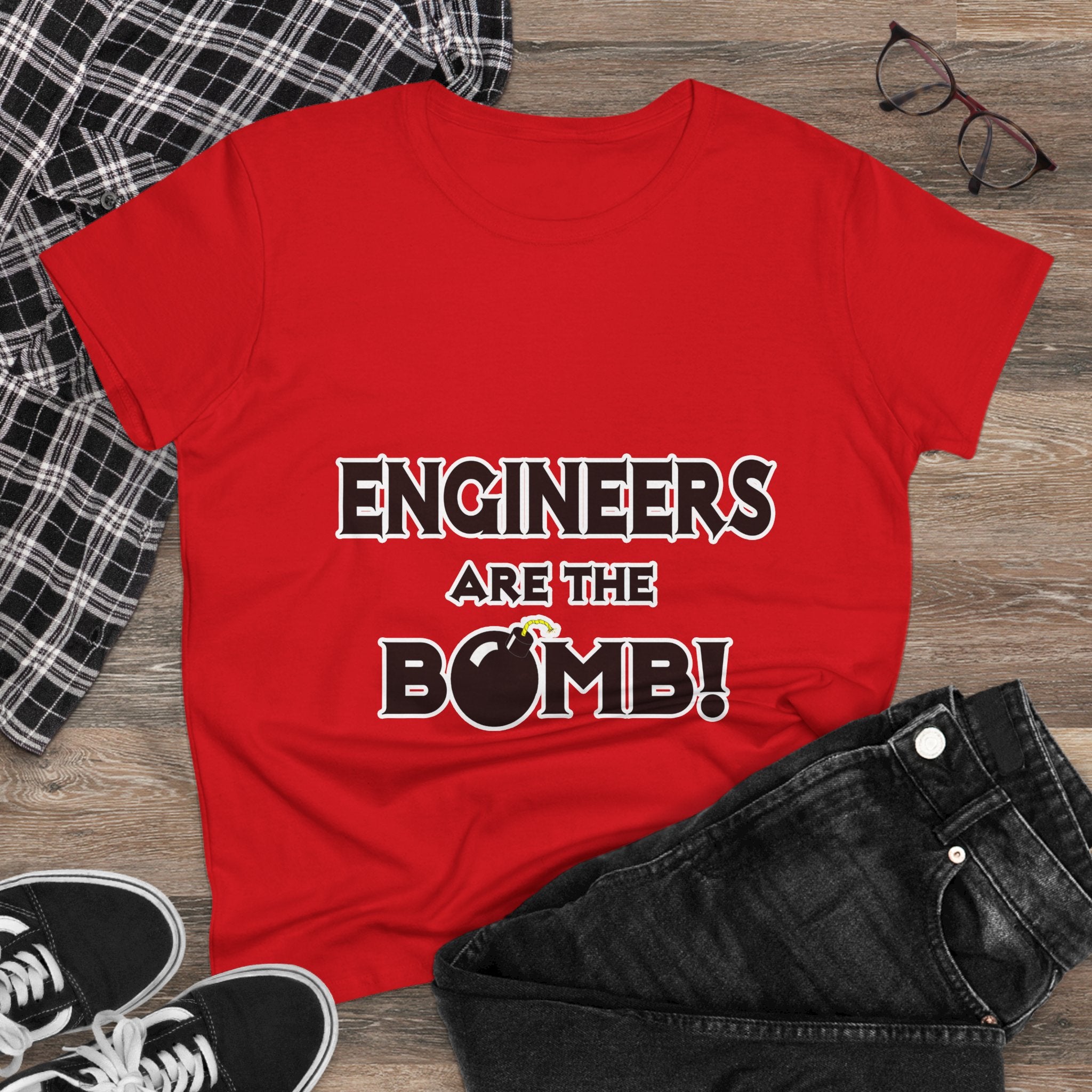 Engineers Are The Bomb! (2) - Women's Midweight Cotton Tee