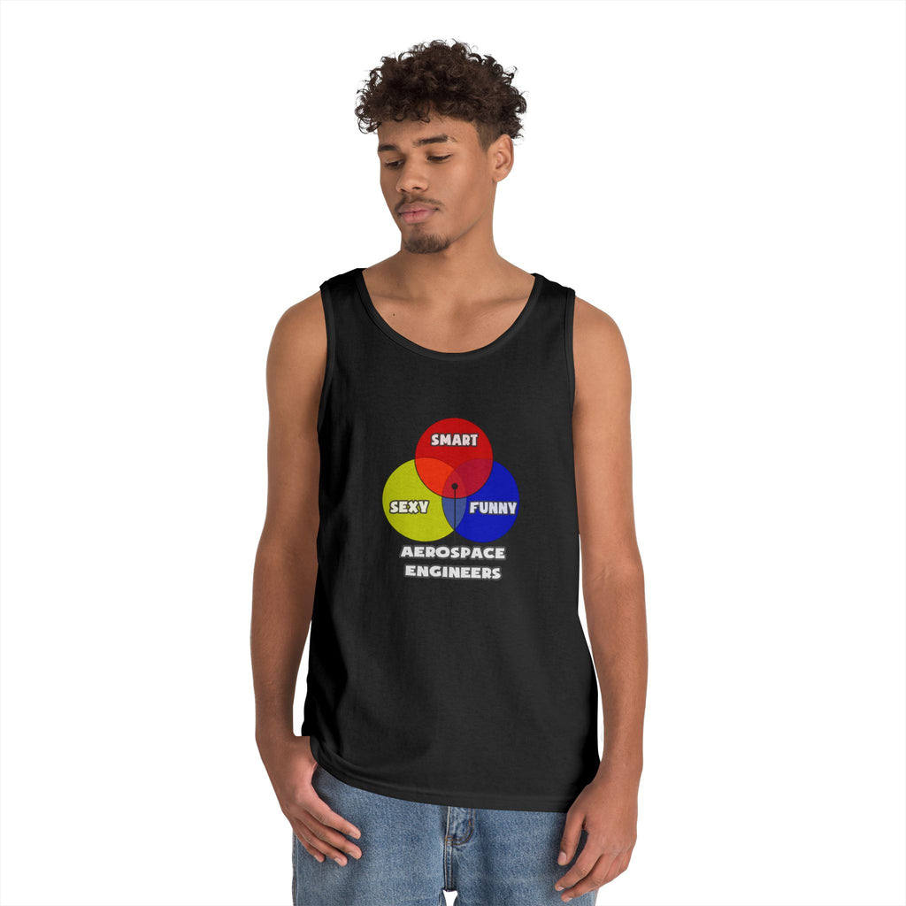 Venn Diagram .. Aerospace Engineers - Unisex Heavy Cotton Tank Top