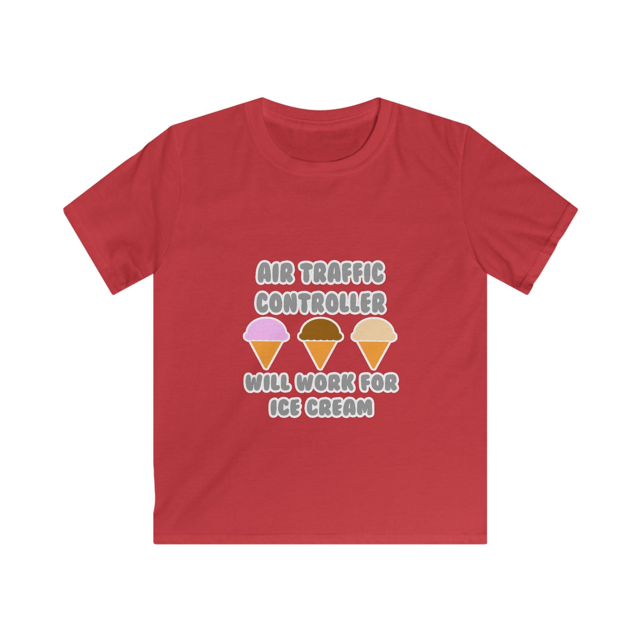 Air Traffic Controller ... Will Work For Ice Cream - Kids Softstyle Tee