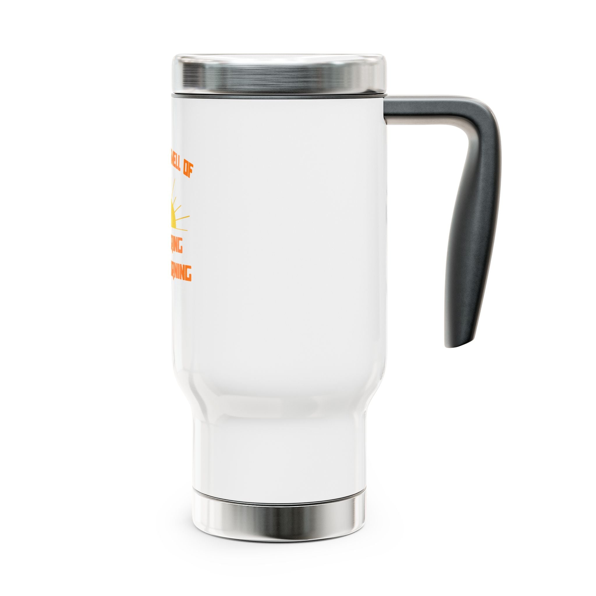Smell of Engineering in the Morning - Stainless Steel Travel Mug with Handle, 14oz