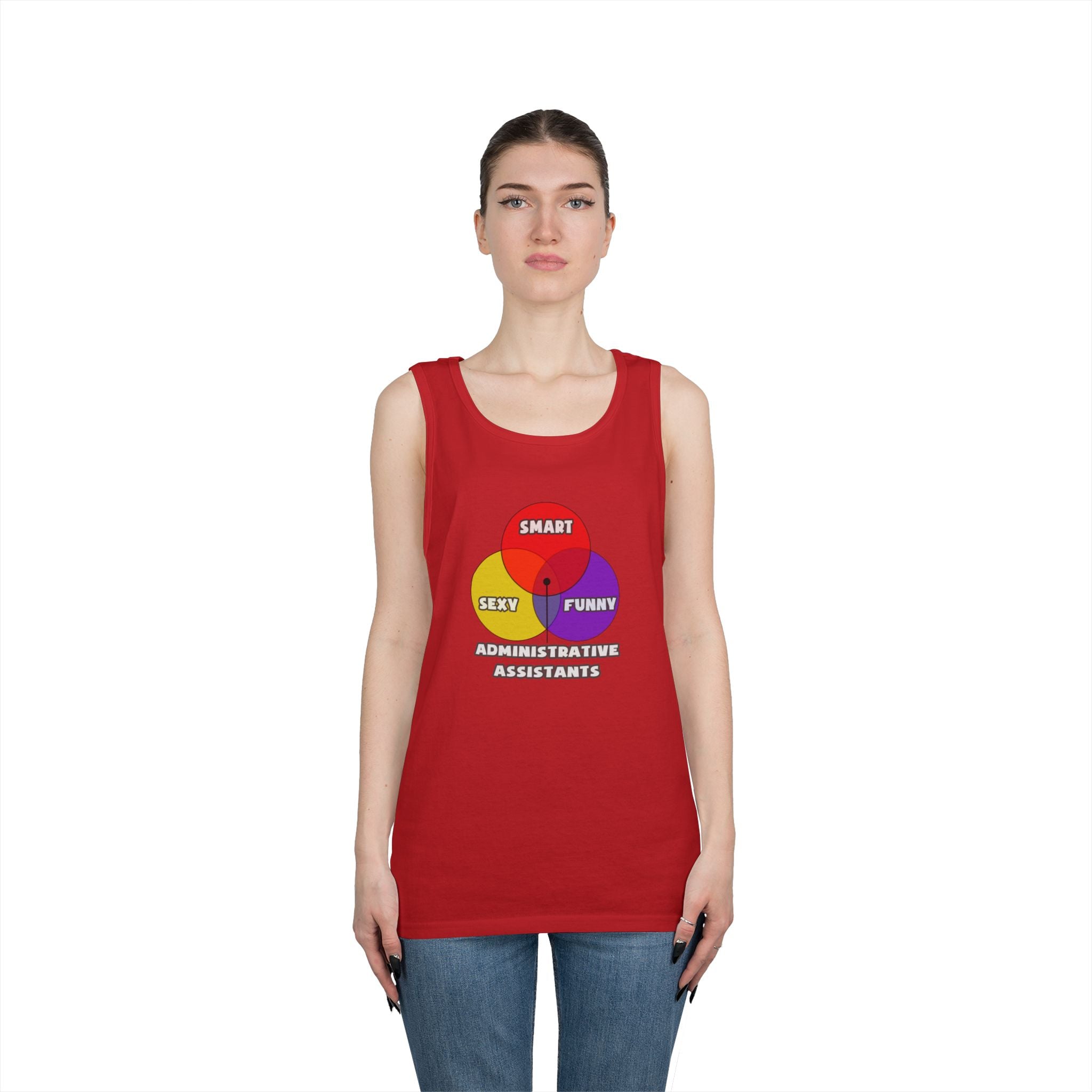 Venn Diagram .. Administrative Assistants - Unisex Heavy Cotton Tank Top