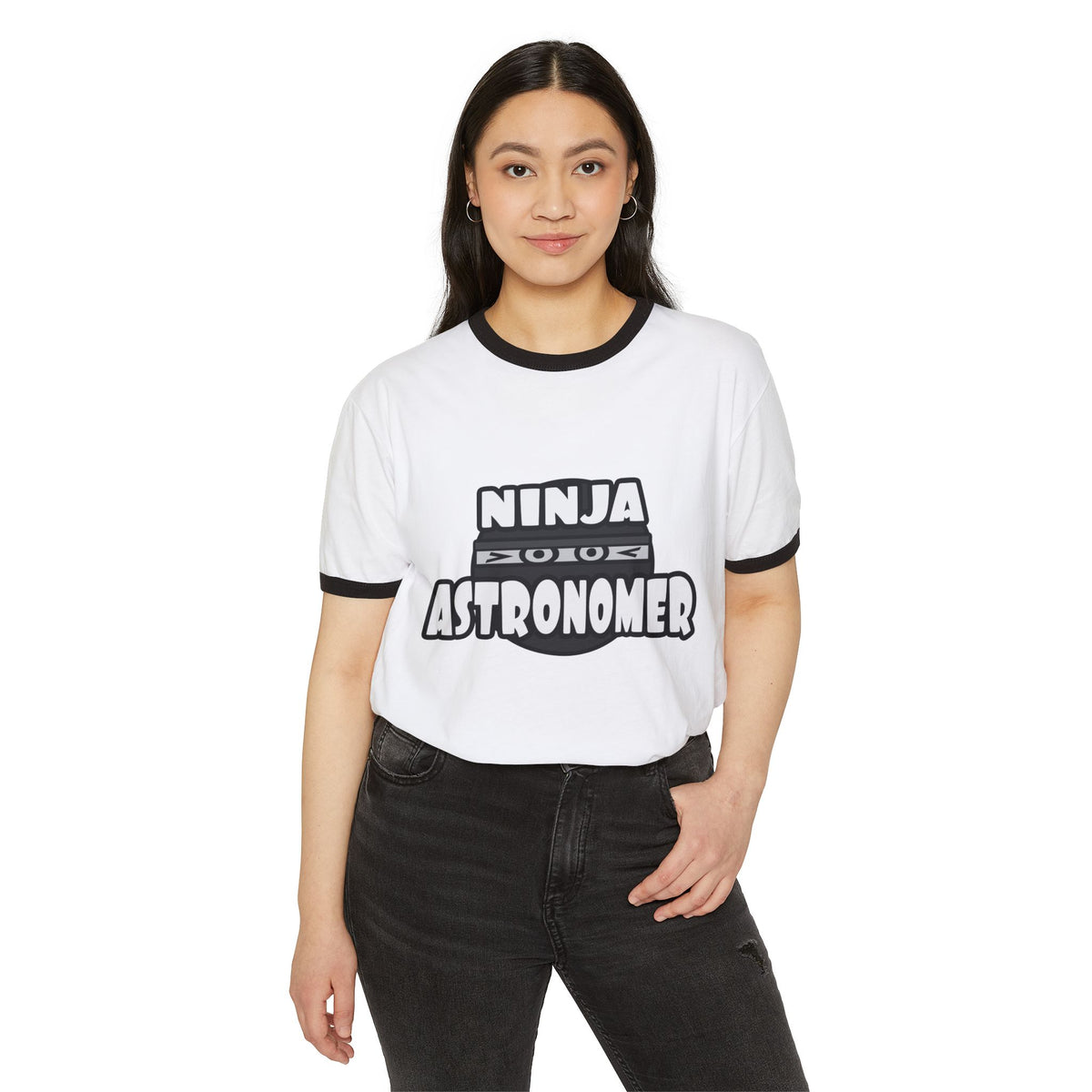 Ninja Astronomer - Unisex Cotton Ringer T-Shirt