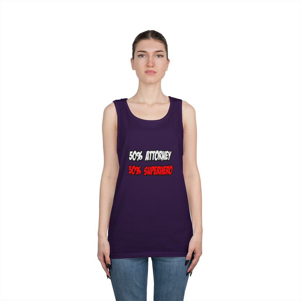 Half Attorney...Half Superhero - Unisex Heavy Cotton Tank Top