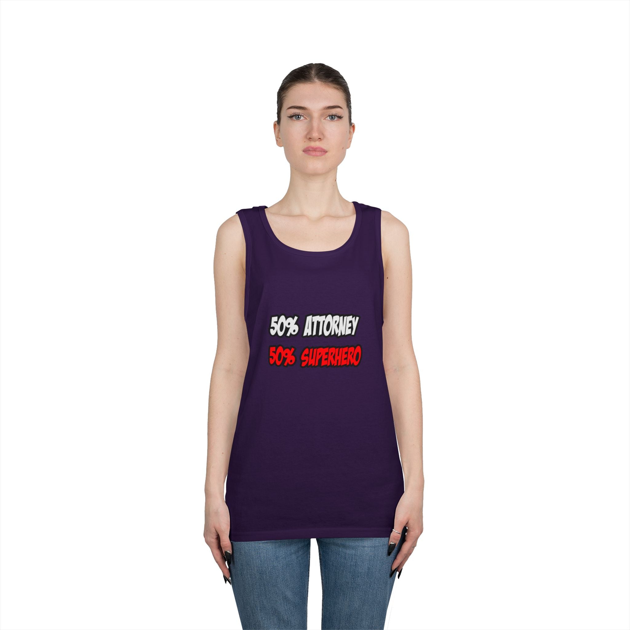 Half Attorney...Half Superhero - Unisex Heavy Cotton Tank Top