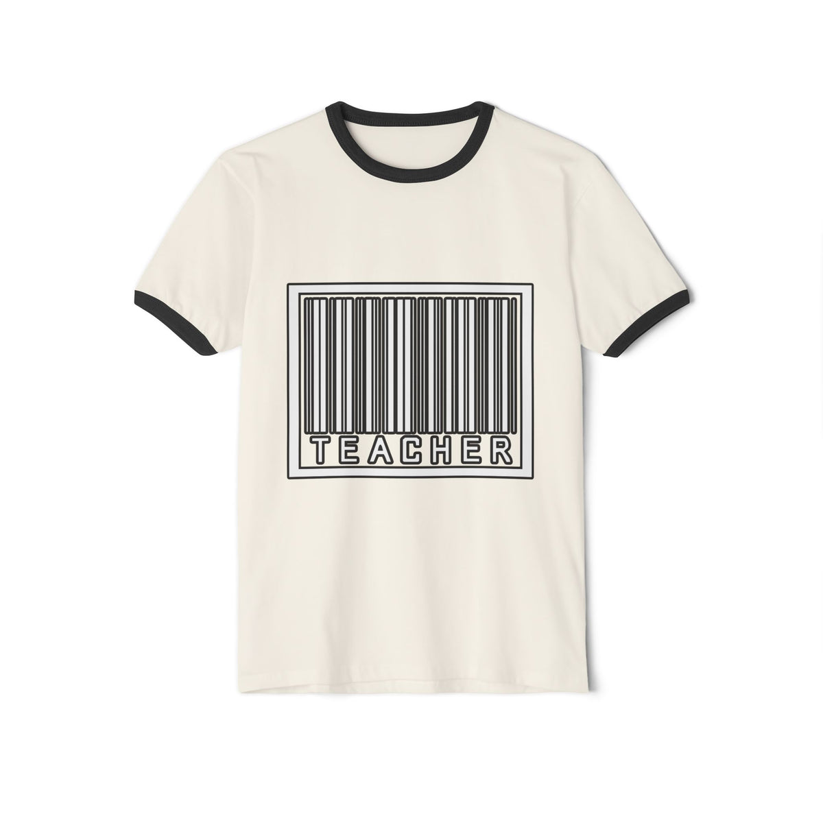 Barcode Teacher - Unisex Cotton Ringer T-Shirt