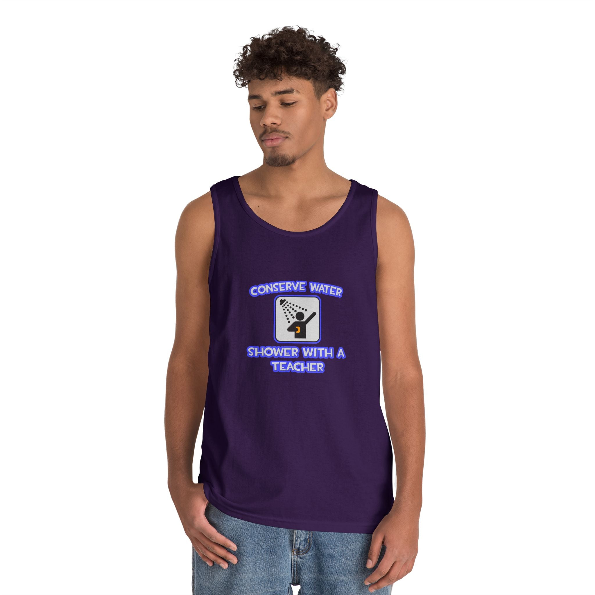 Conserve Water .. Shower With a Teacher - Unisex Heavy Cotton Tank Top