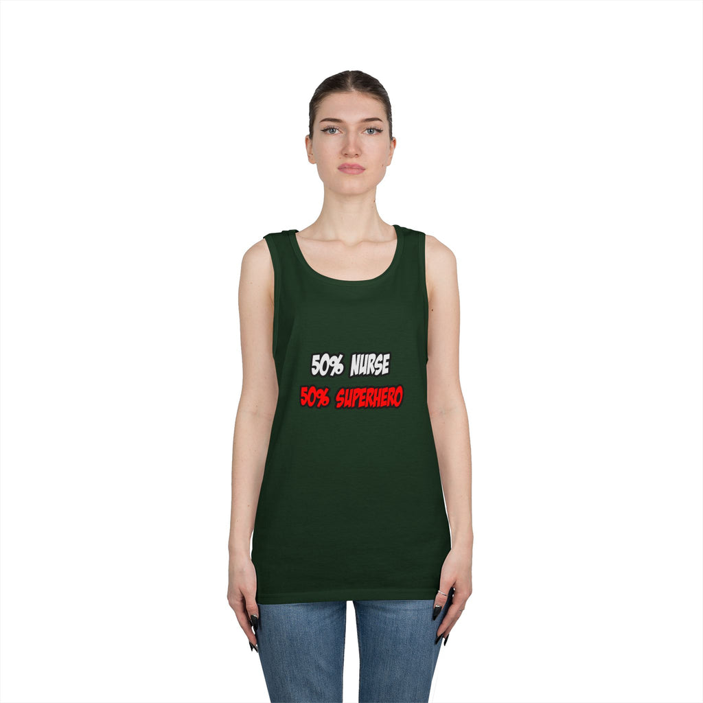 Half Nurse...Half Superhero - Unisex Heavy Cotton Tank Top