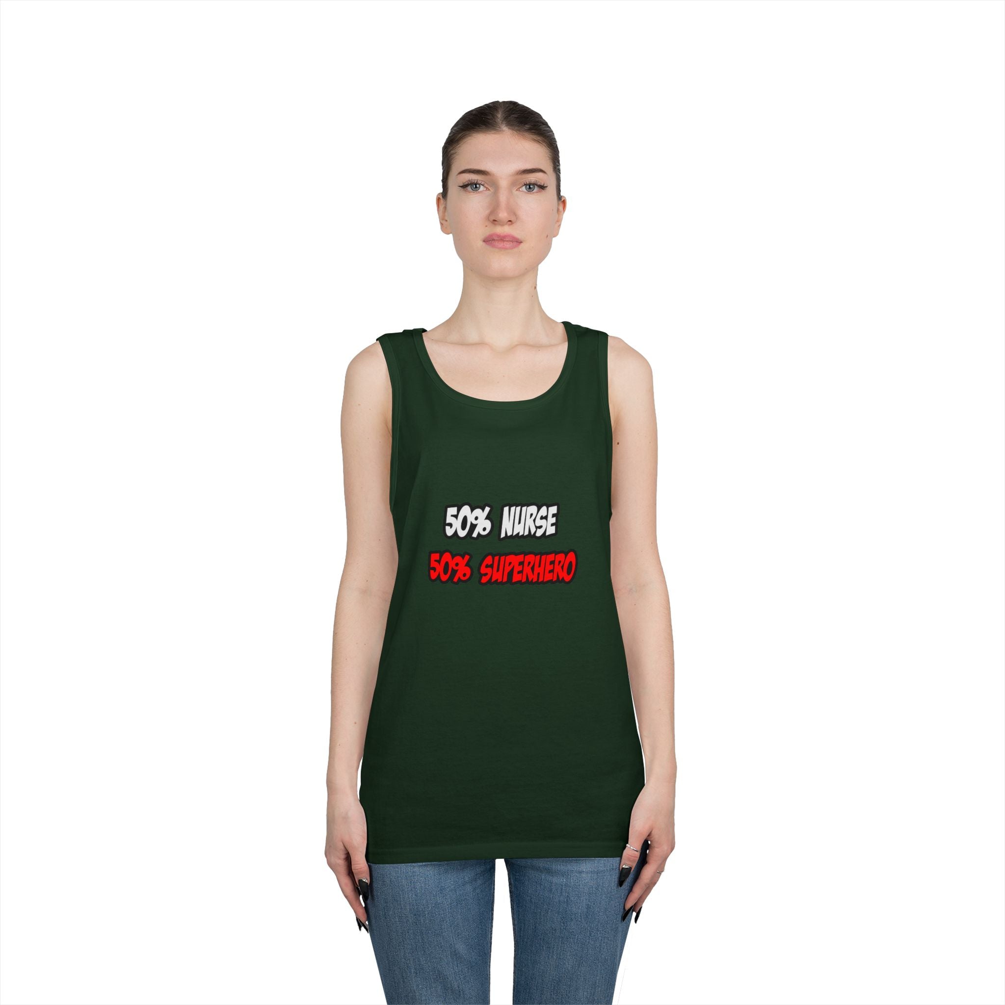 Half Nurse...Half Superhero - Unisex Heavy Cotton Tank Top
