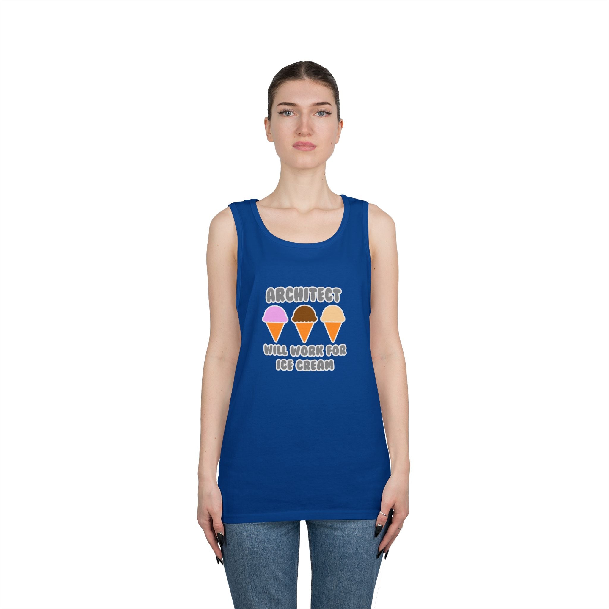 Architect ... Will Work For Ice Cream - Unisex Heavy Cotton Tank Top