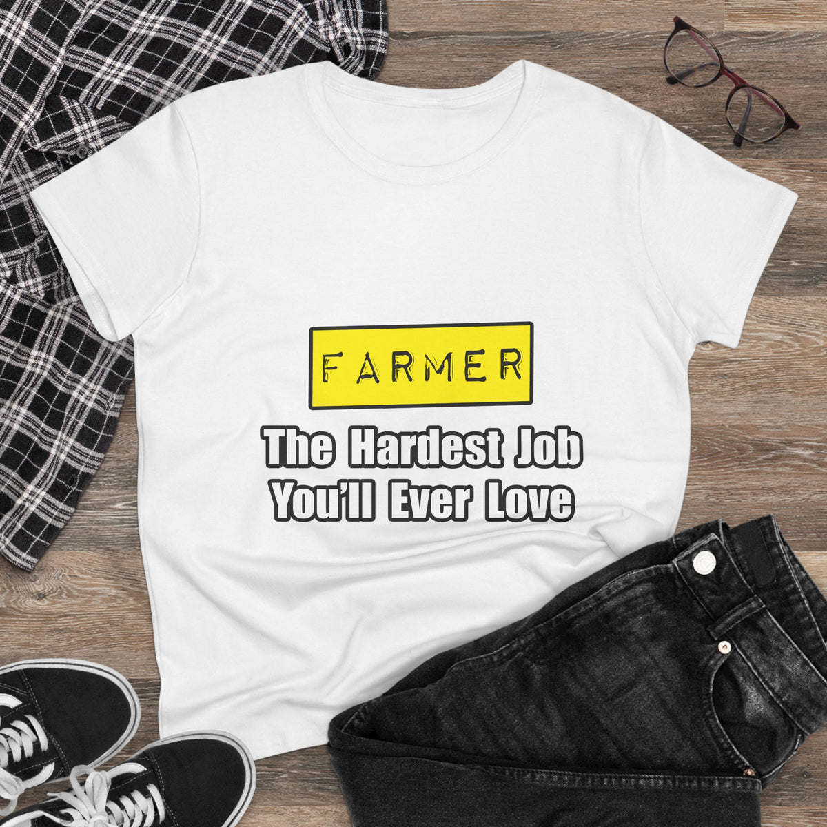 Farmer...Hardest Job You'll Ever Love - Women's Midweight Cotton Tee