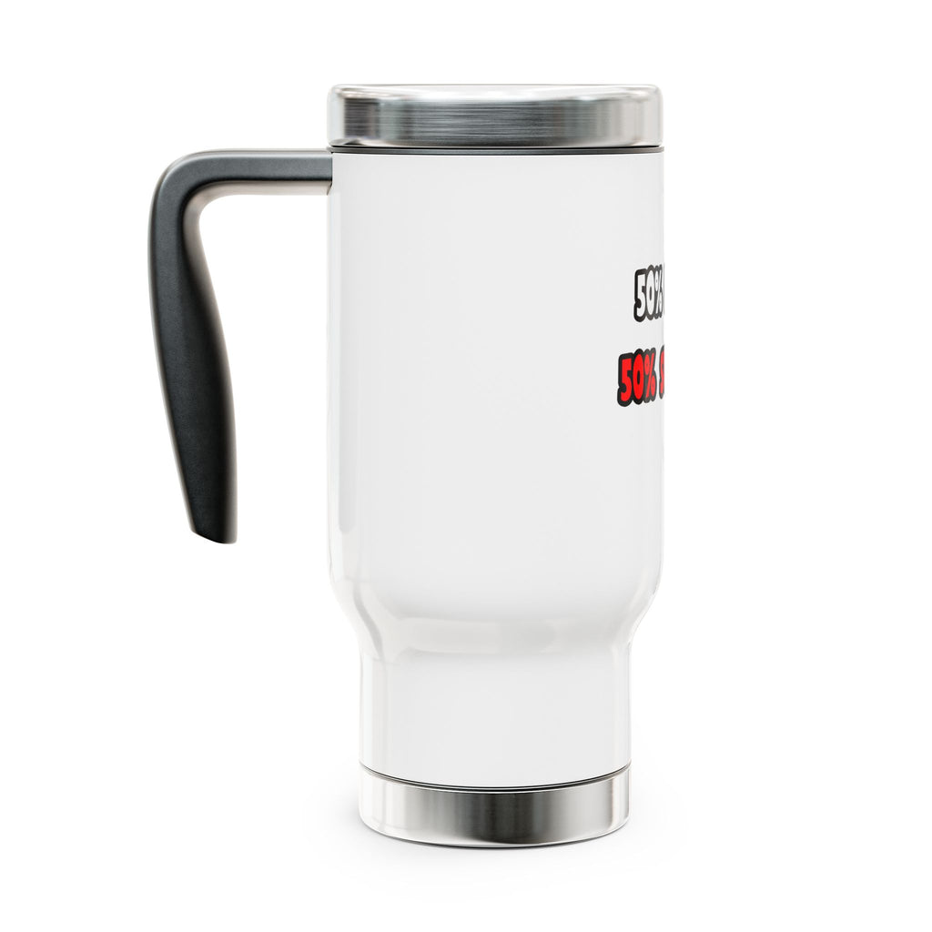 Half Doctor ... Half Superhero - Stainless Steel Travel Mug with Handle, 14oz