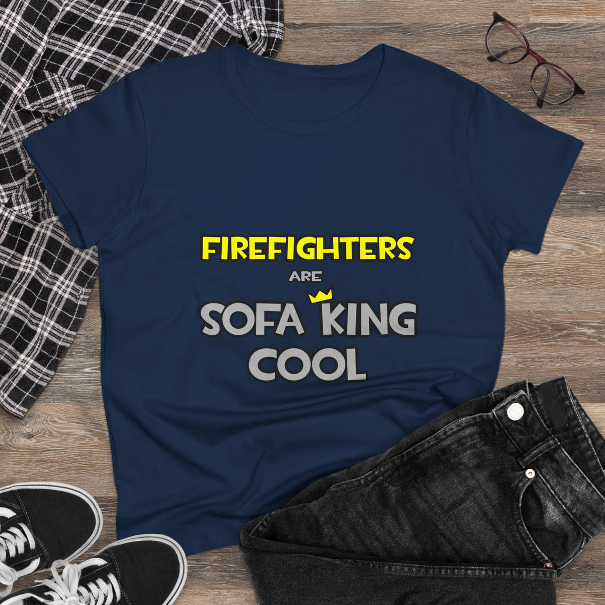 Firefighters Are Sofa King Cool - Women's Midweight Cotton Tee