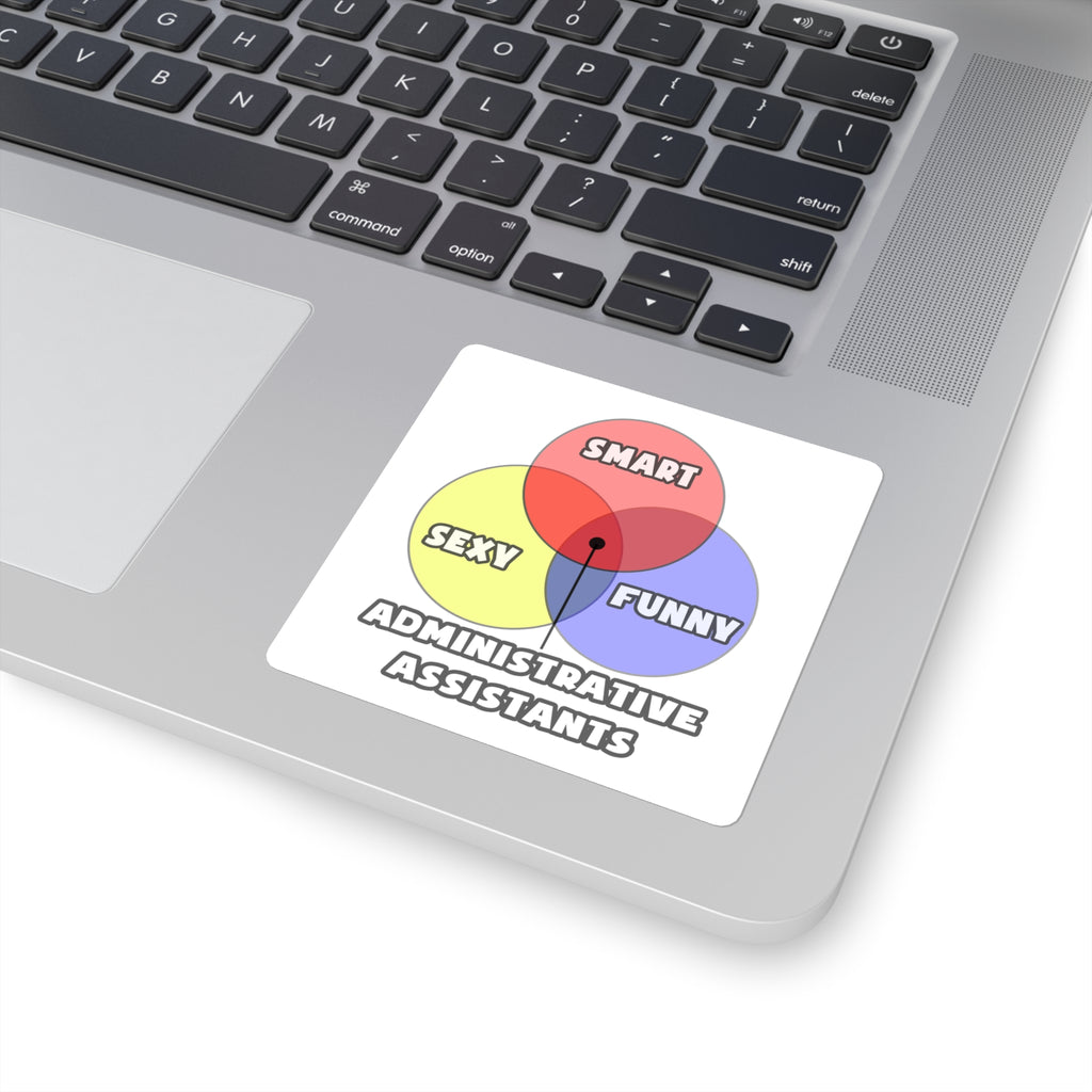 Venn Diagram .. Administrative Assistants - Square Stickers
