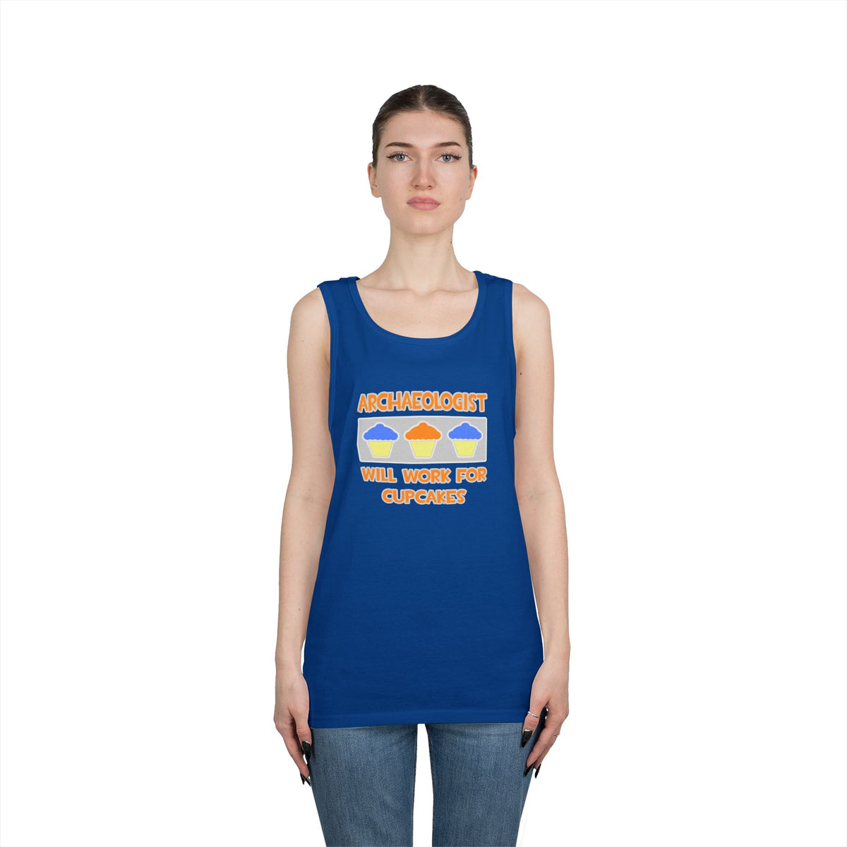 Archaeologist ... Will Work For Cupcakes - Unisex Heavy Cotton Tank Top