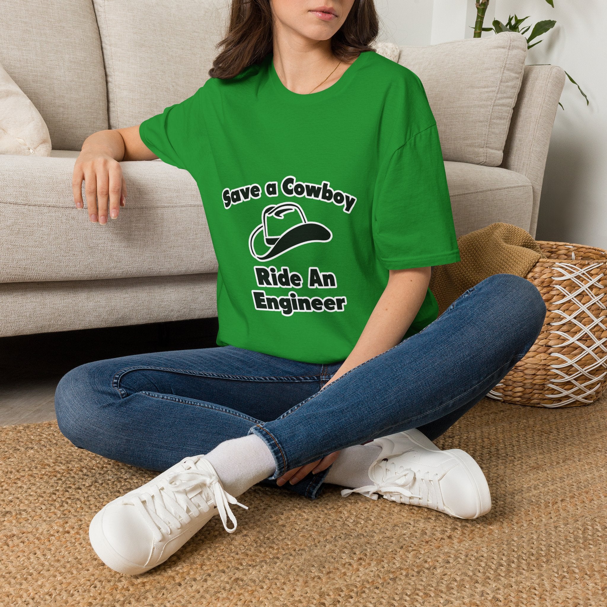 Save a Cowboy .. Ride an Engineer - Unisex Softstyle T-Shirt