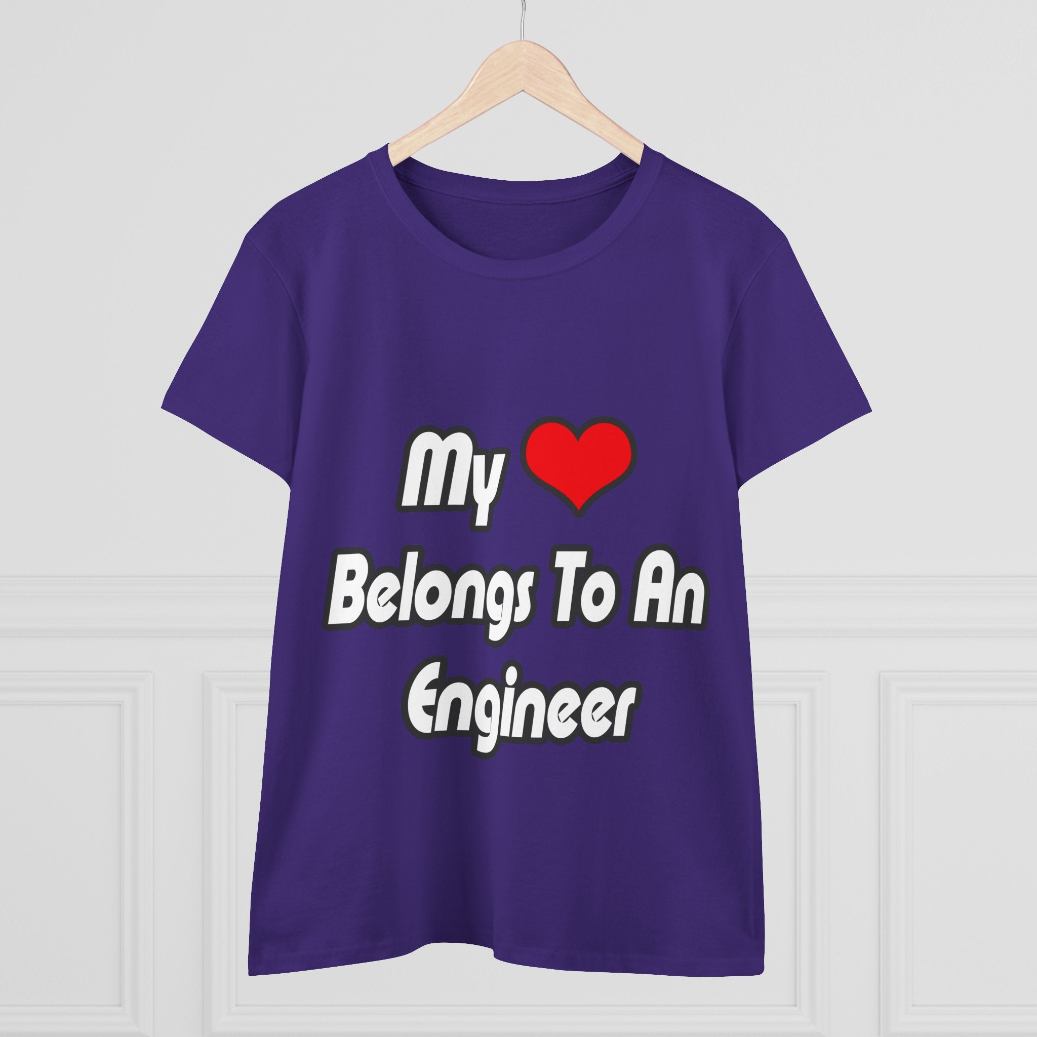 My Heart Belongs To An Engineer - Women's Midweight Cotton Tee