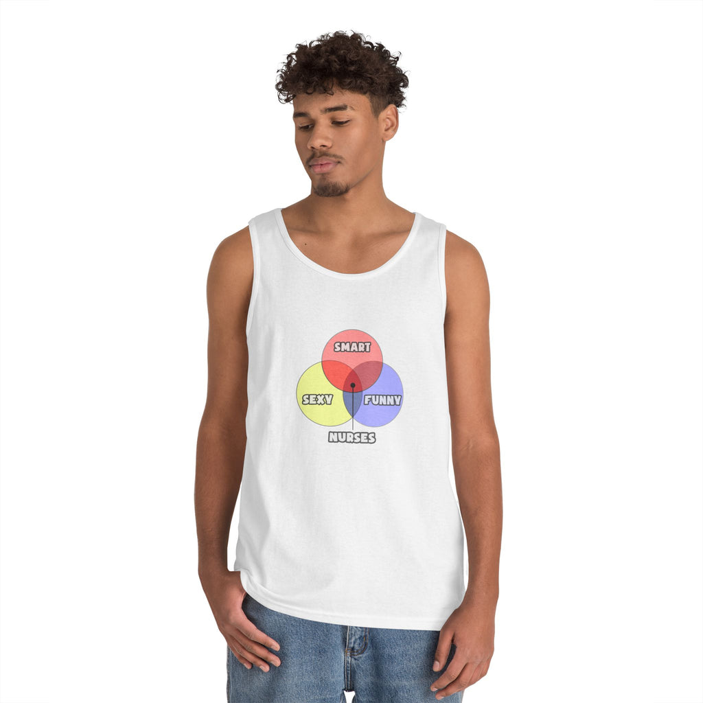 Venn Diagram .. Nurses - Unisex Heavy Cotton Tank Top