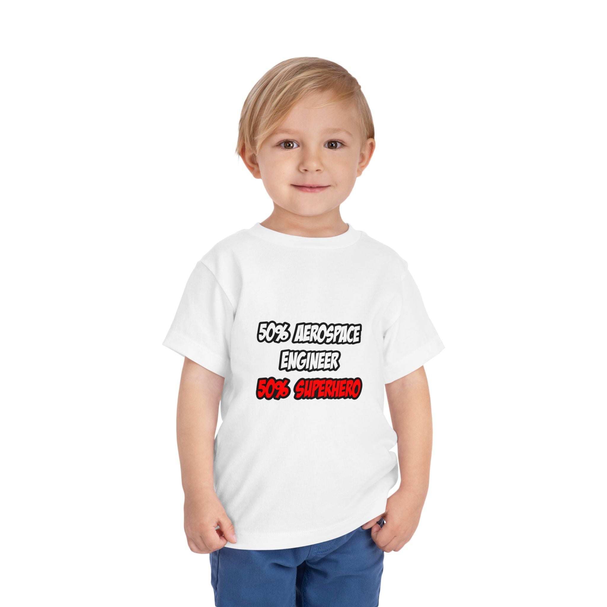 Half Aerospace Engineer...Half Superhero - Toddler Short Sleeve Tee