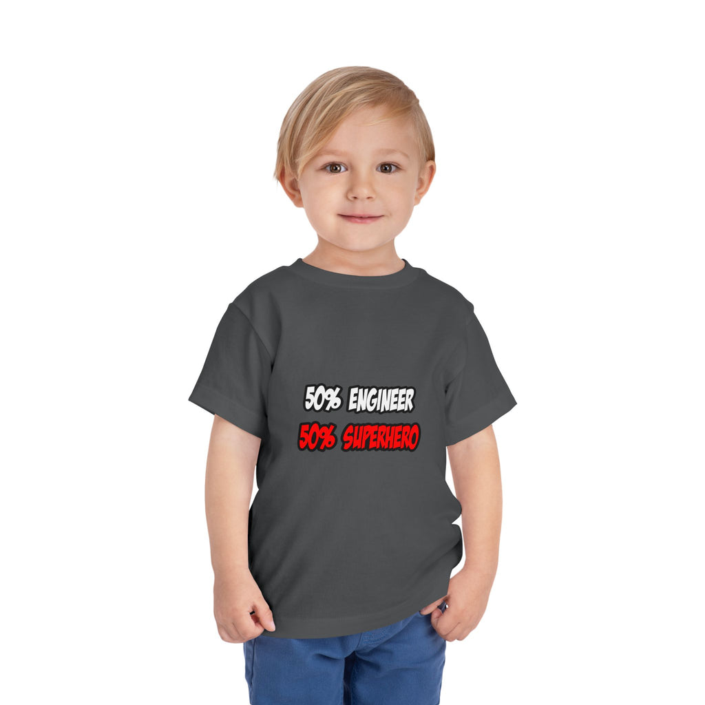 Half Engineer...Half Superhero - Toddler Short Sleeve Tee