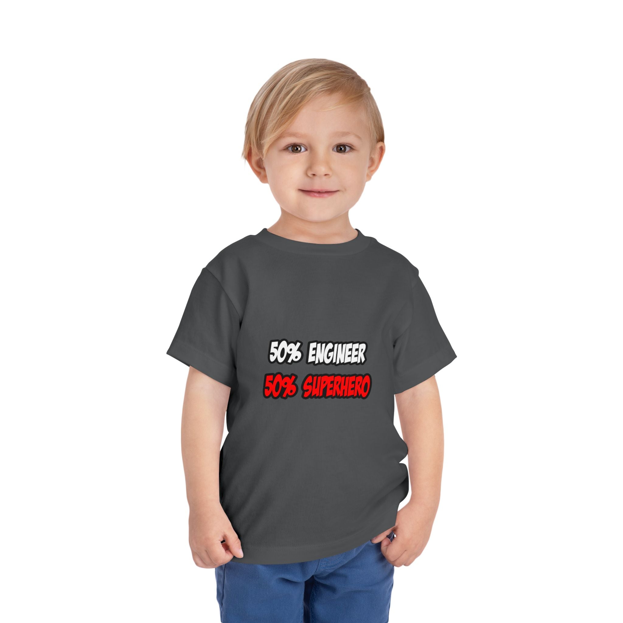 Half Engineer...Half Superhero - Toddler Short Sleeve Tee