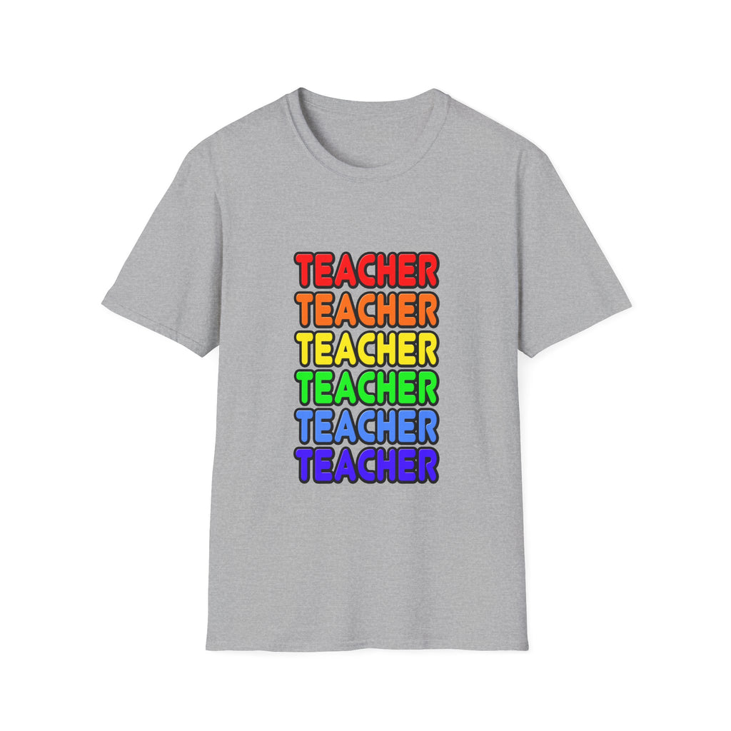 Rainbow Teacher - Unisex Softstyle T-Shirt