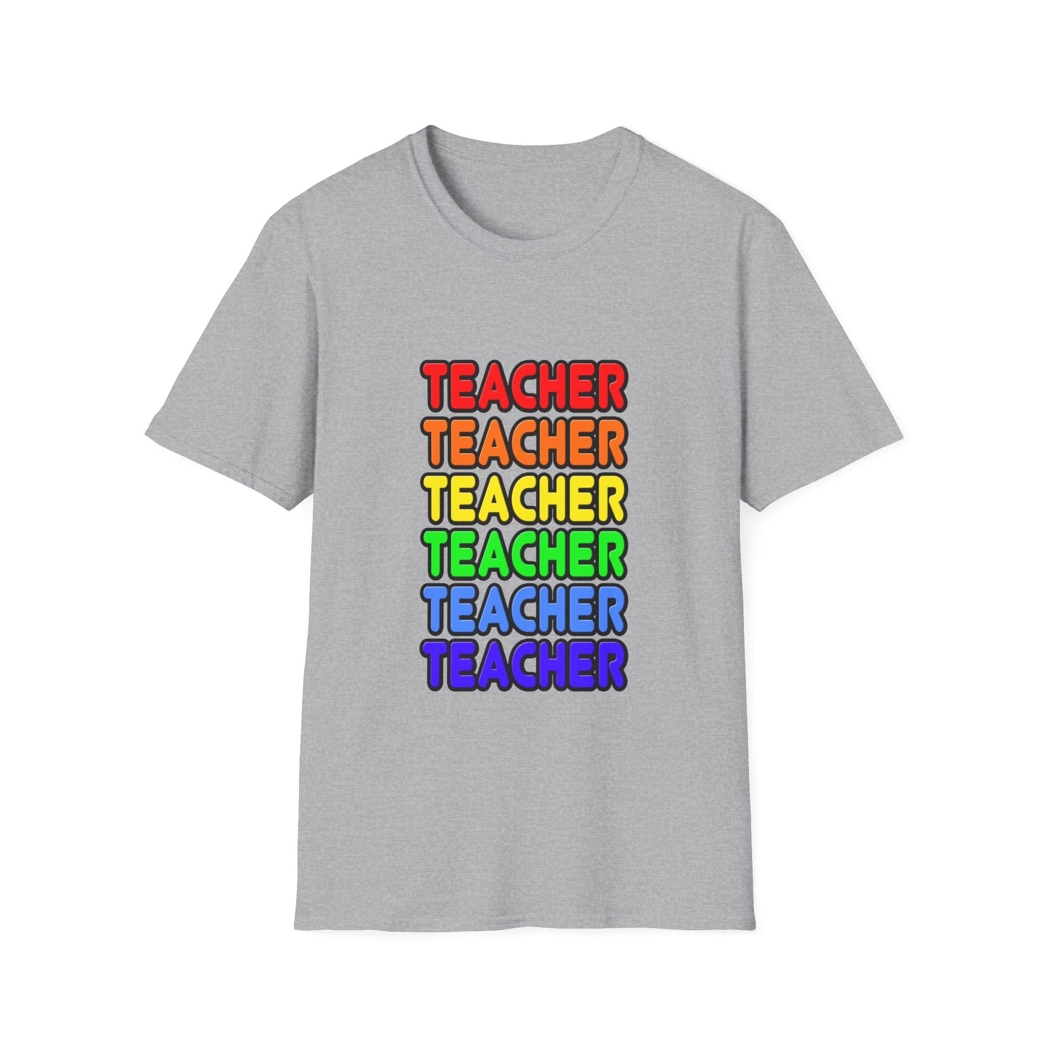 Rainbow Teacher - Unisex Softstyle T-Shirt