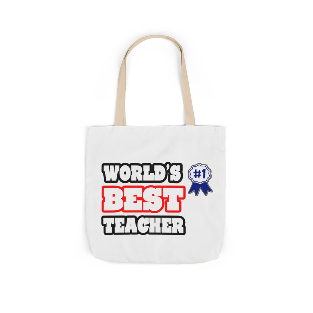 World's Best Teacher - Canvas Tote Bag, 5-Color Straps