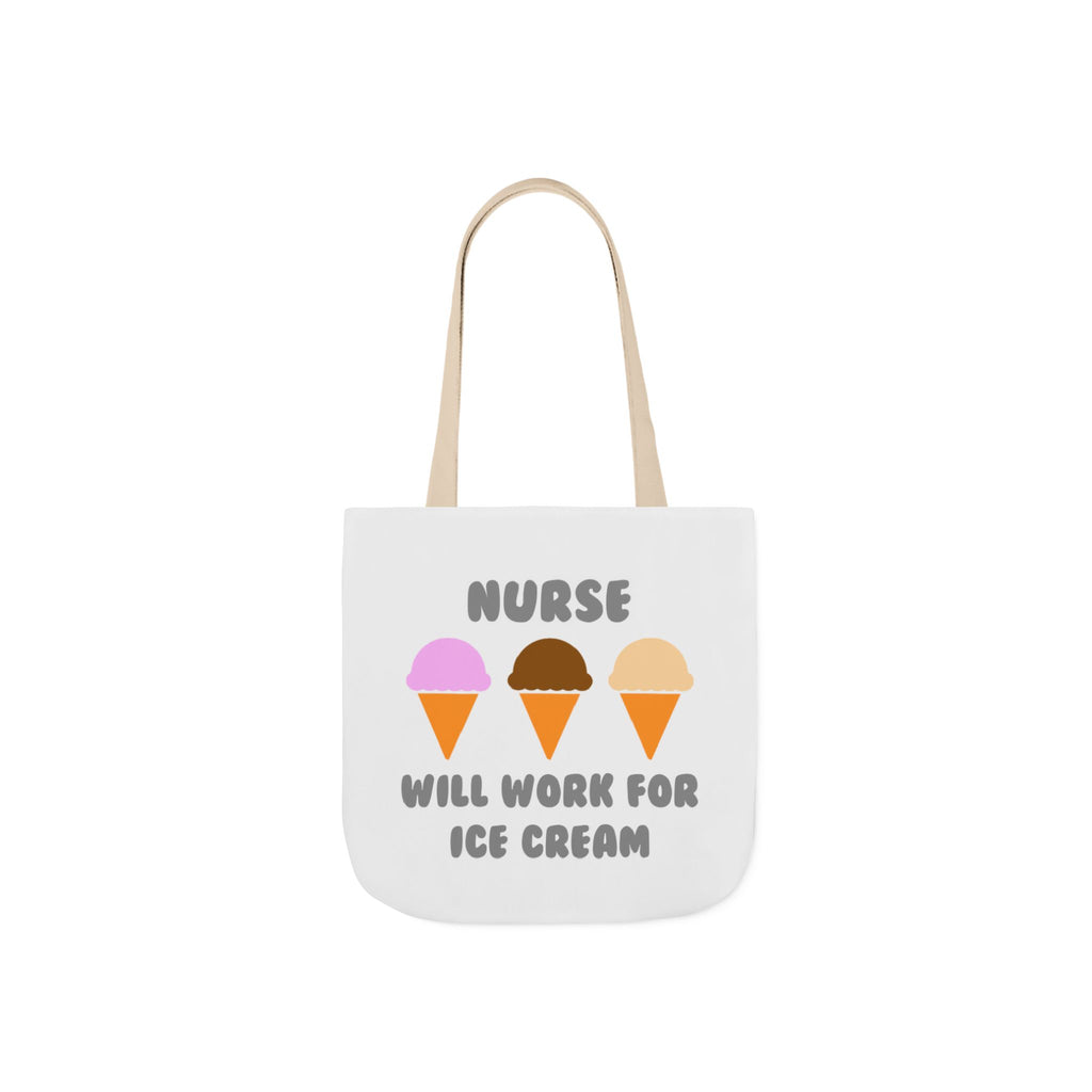 Nurse ... Will Work For Ice Cream - Canvas Tote Bag, 5-Color Straps