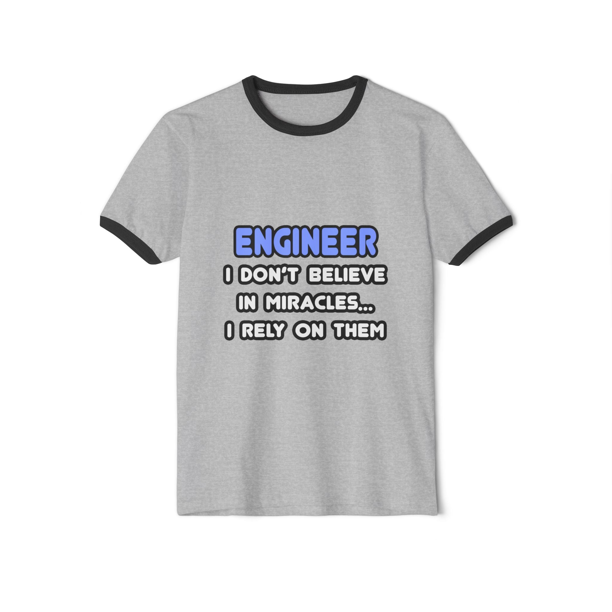 Miracles and Engineers - Unisex Cotton Ringer T-Shirt