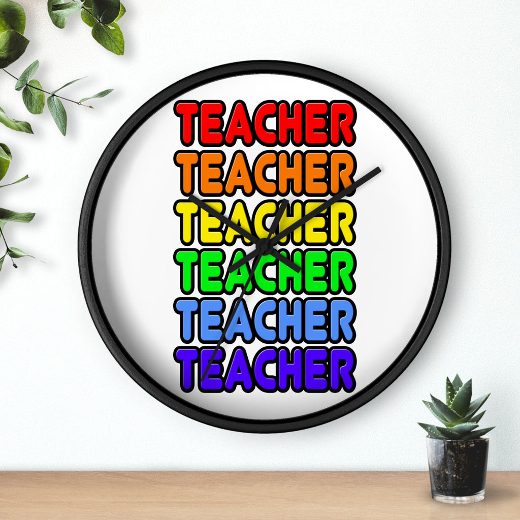 Rainbow Teacher - Wall Clock
