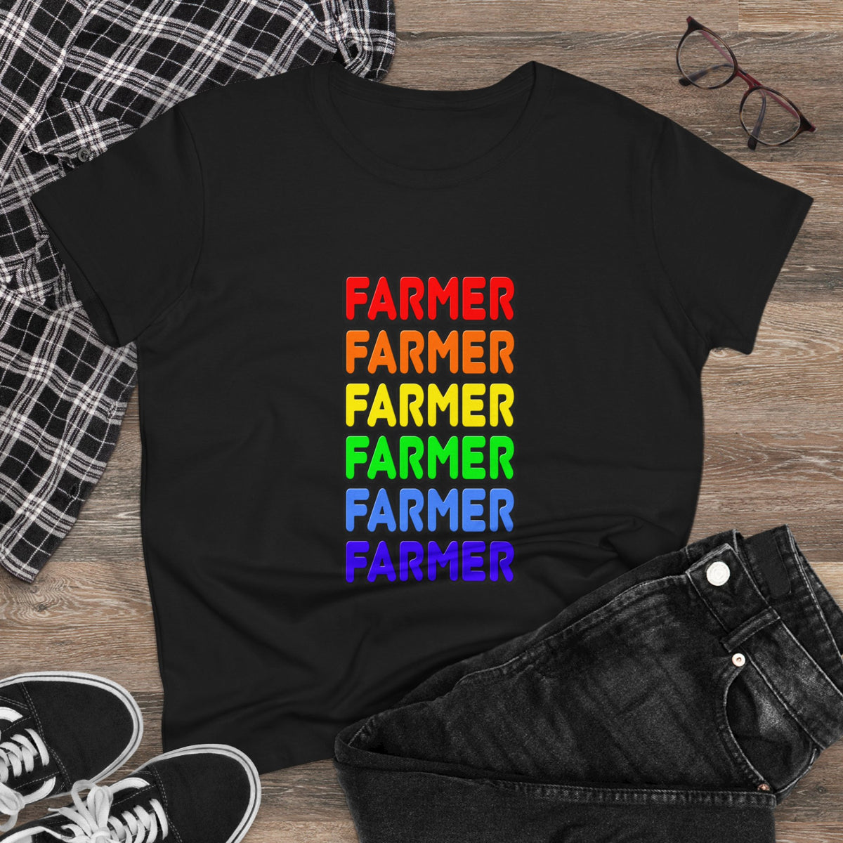 Rainbow Farmer - Women's Midweight Cotton Tee