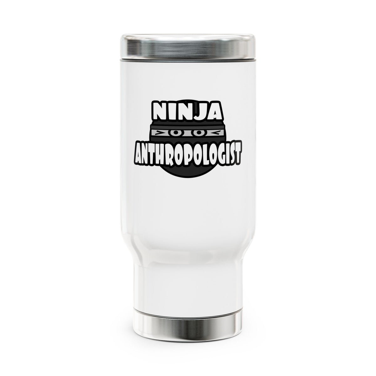 Ninja Anthropologist - Stainless Steel Travel Mug with Handle, 14oz